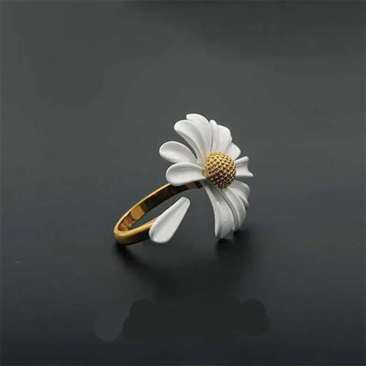 Daisy Flower Elegant Opening Rings