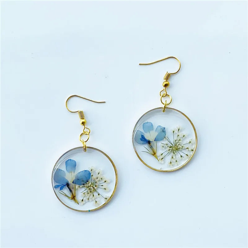 Creative Real dried Flower Drop Earrings