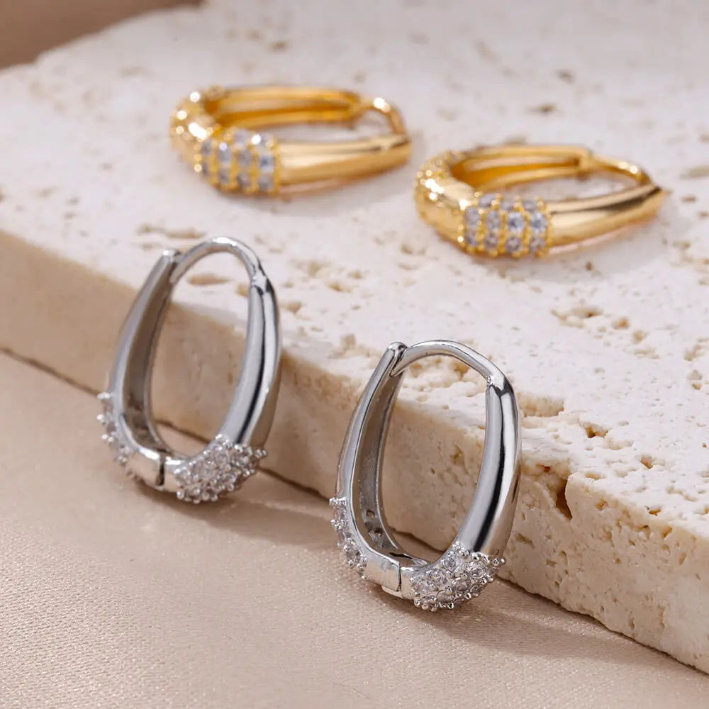 Chunky Oval Hoop Earrings