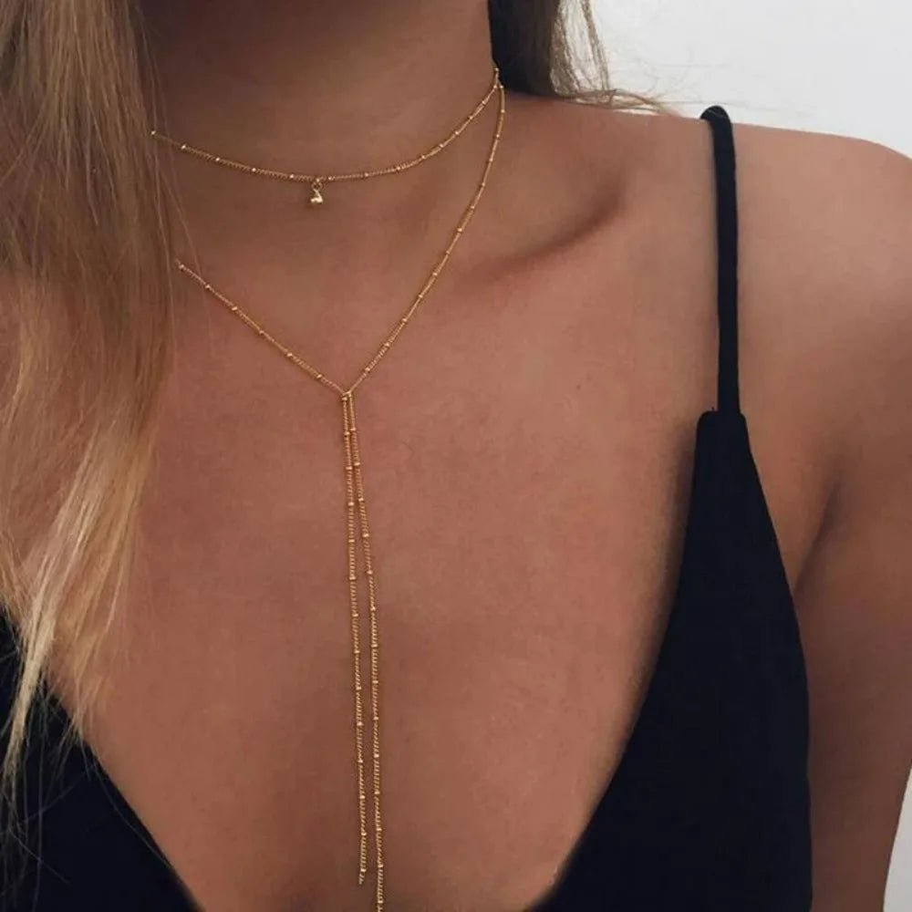 Choker Necklace Long Beads Tassel Chocker Necklaces