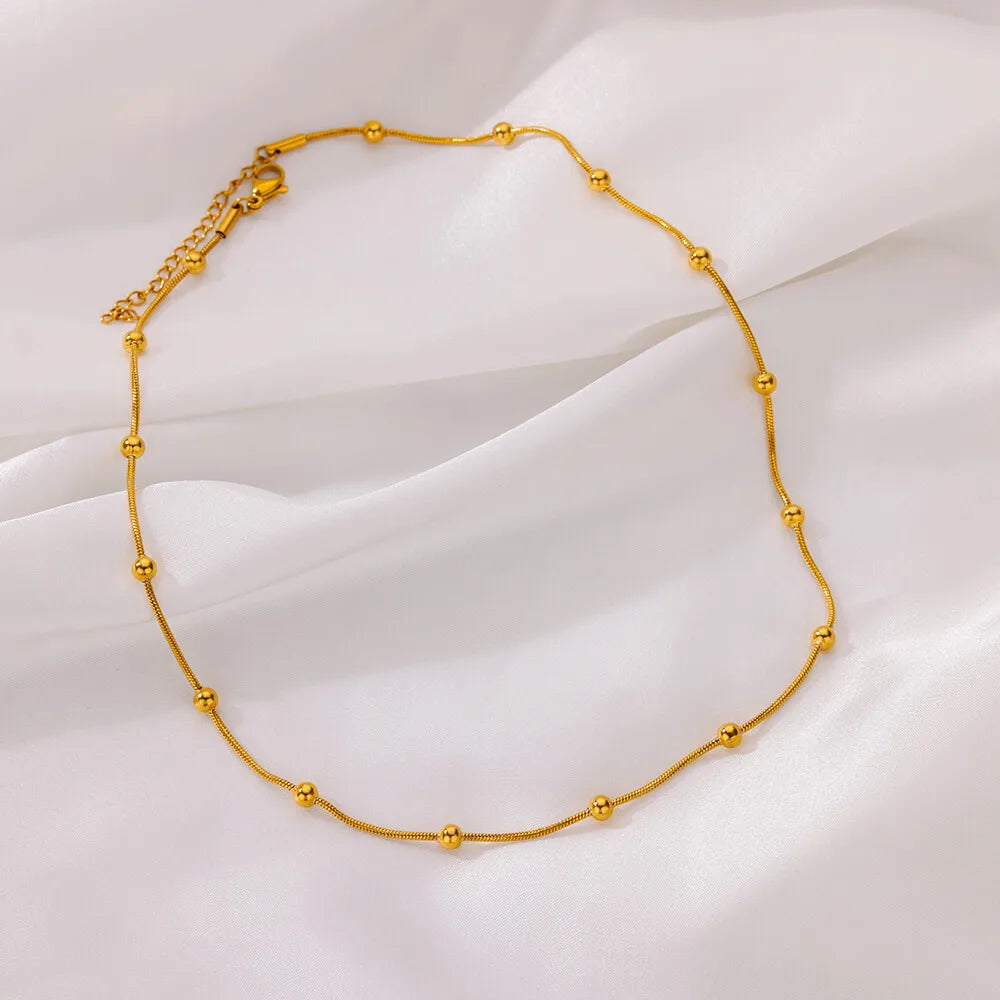 Stainless Steel Beaded Clavicle Chain