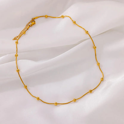 Stainless Steel Beaded Clavicle Chain