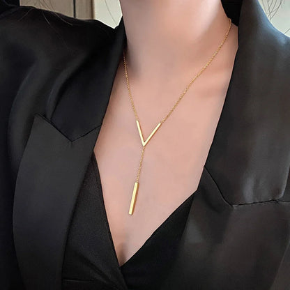 V-shaped Long Clavicle Chain Necklace