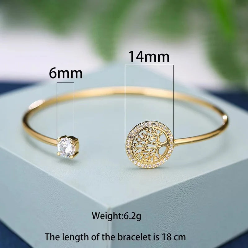 Luxury Tree of Life Simple Open Bracelet