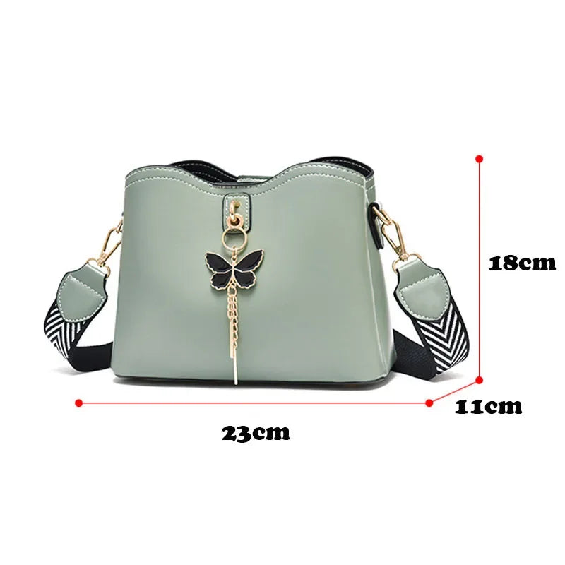 Designer Butterfly Tassel PU Leather Messenger Bag/ Tote Shoulder Bag