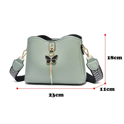 Designer Butterfly Tassel PU Leather Messenger Bag/ Tote Shoulder Bag