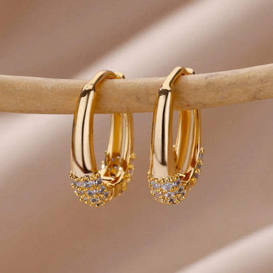 Chunky Oval Hoop Earrings