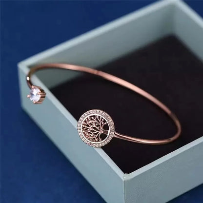 Luxury Tree of Life Simple Open Bracelet