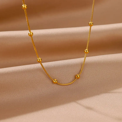 Stainless Steel Beaded Clavicle Chain